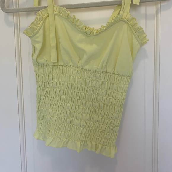 NWT/NWOT⚡️ASOS light yellow smocked tie preppy tank top⭐️⚡️💛 - Picture 7 of 9